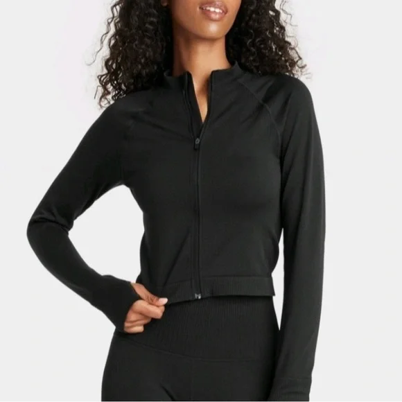 JOYLAB Black Athletic Zipper Seamless Jacket- Size S - Picture 2 of 6